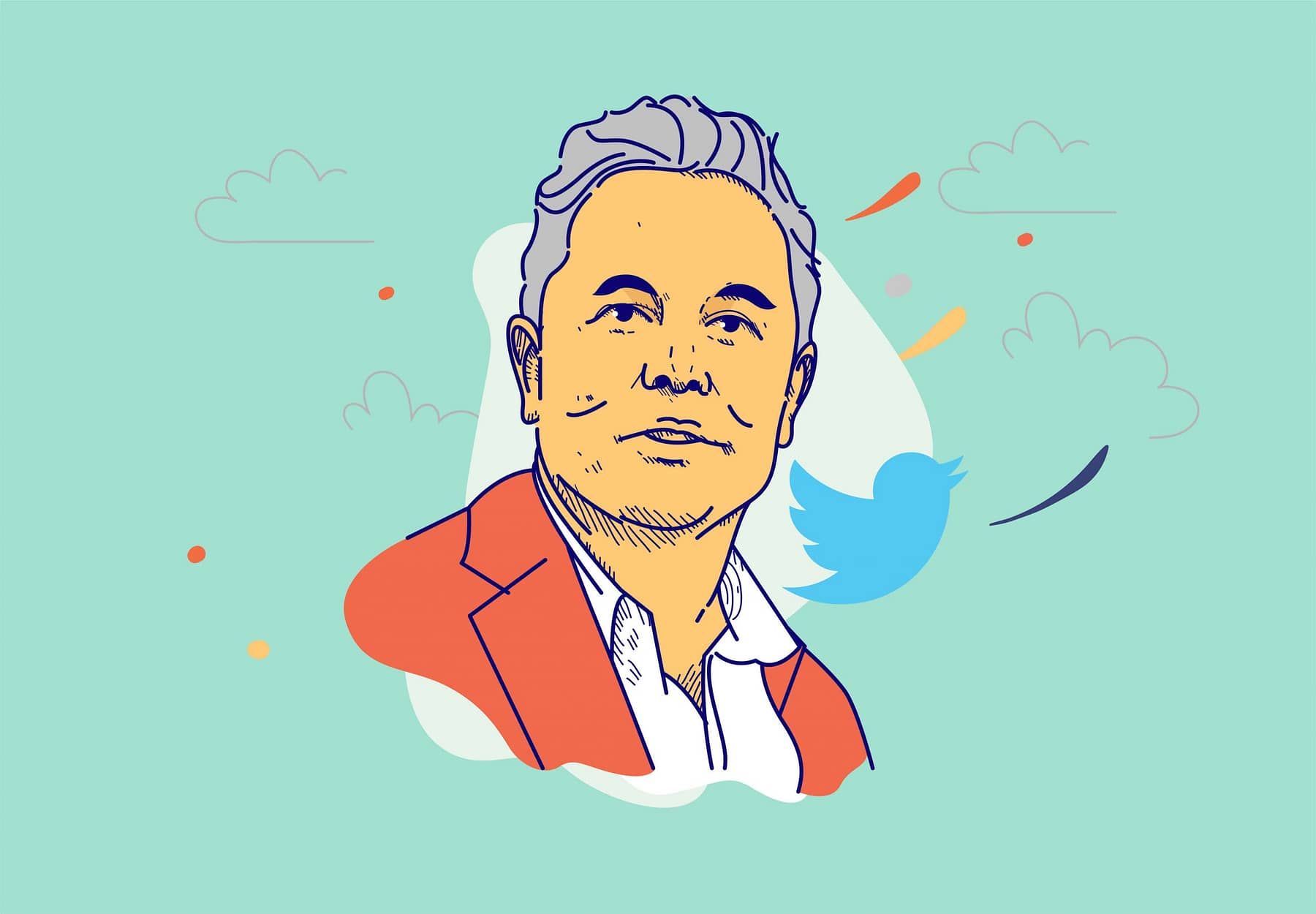 Portrait of Elon Musk - Illustration - FoundrsHub